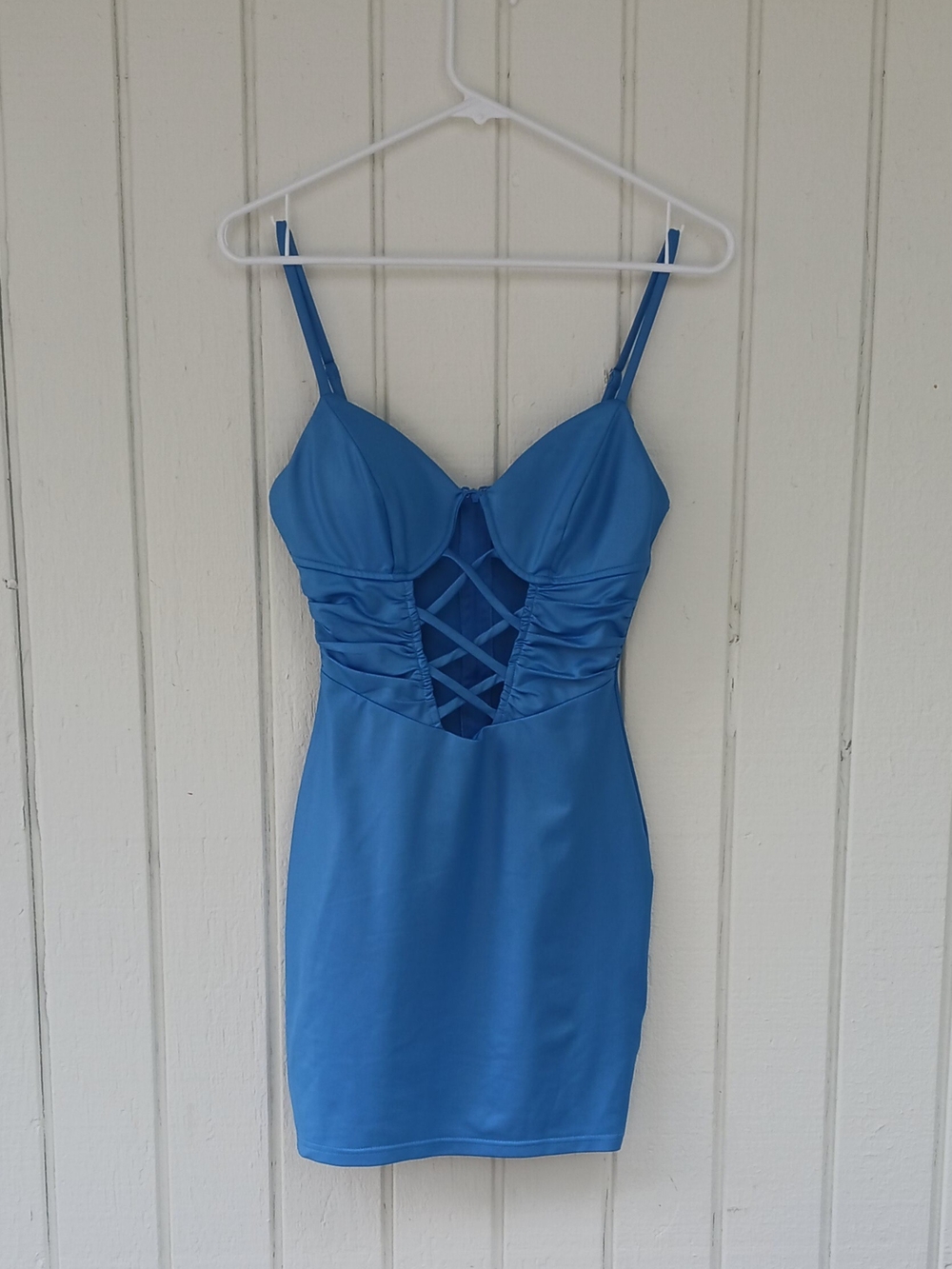 privy Blue Strappy Mini Dress
